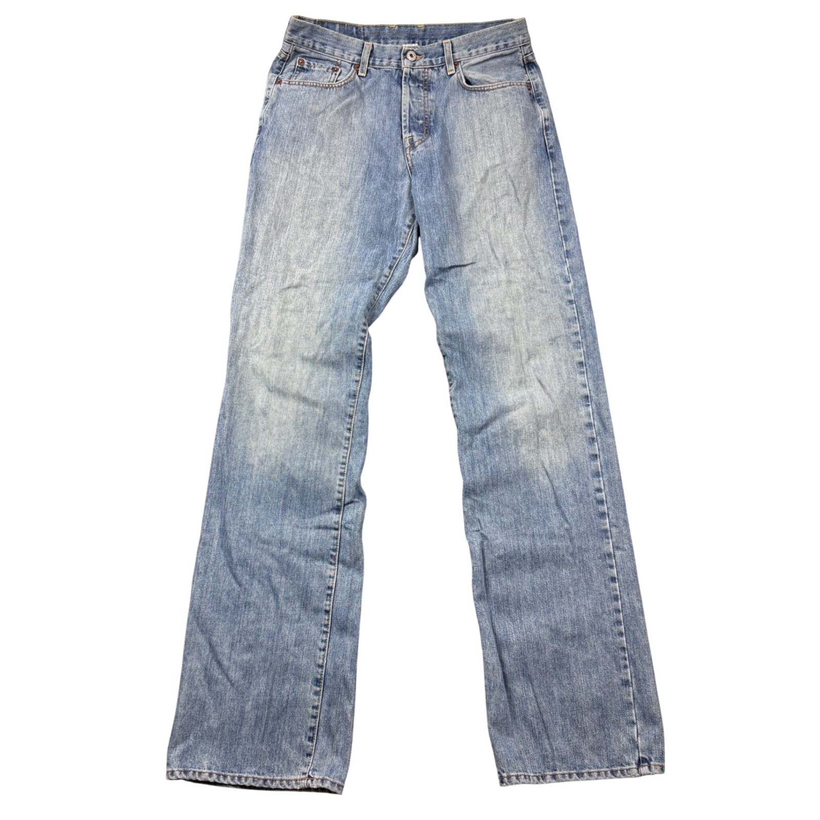 Y2k Lucky Brand Men 32x36 Lowrise Bootleg Jeans Denim Made In Usa Distressed Vtg